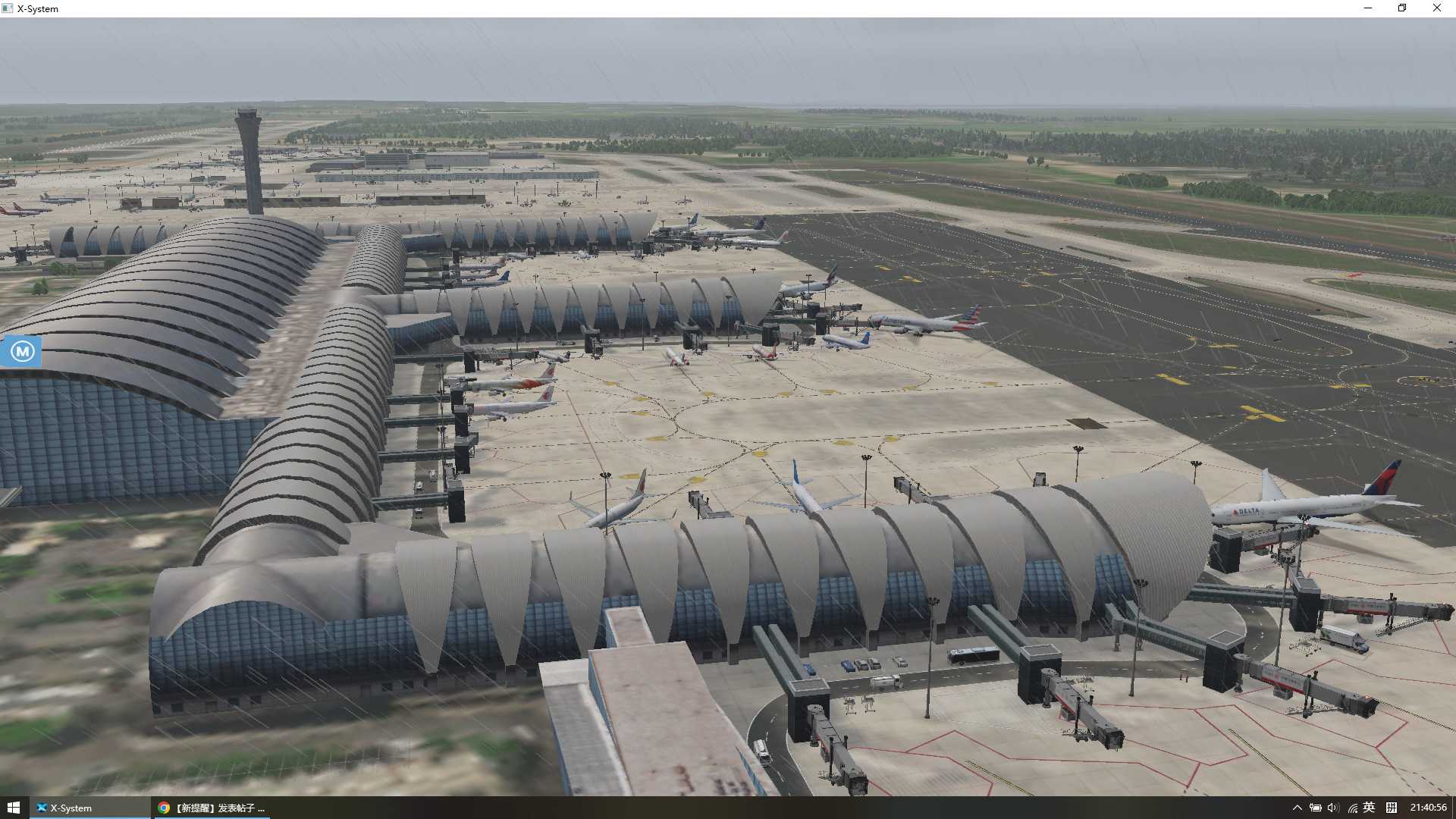【xplane11】CTU；ZUUU；成都双流国际机场；暴风雨下的机场-2245 