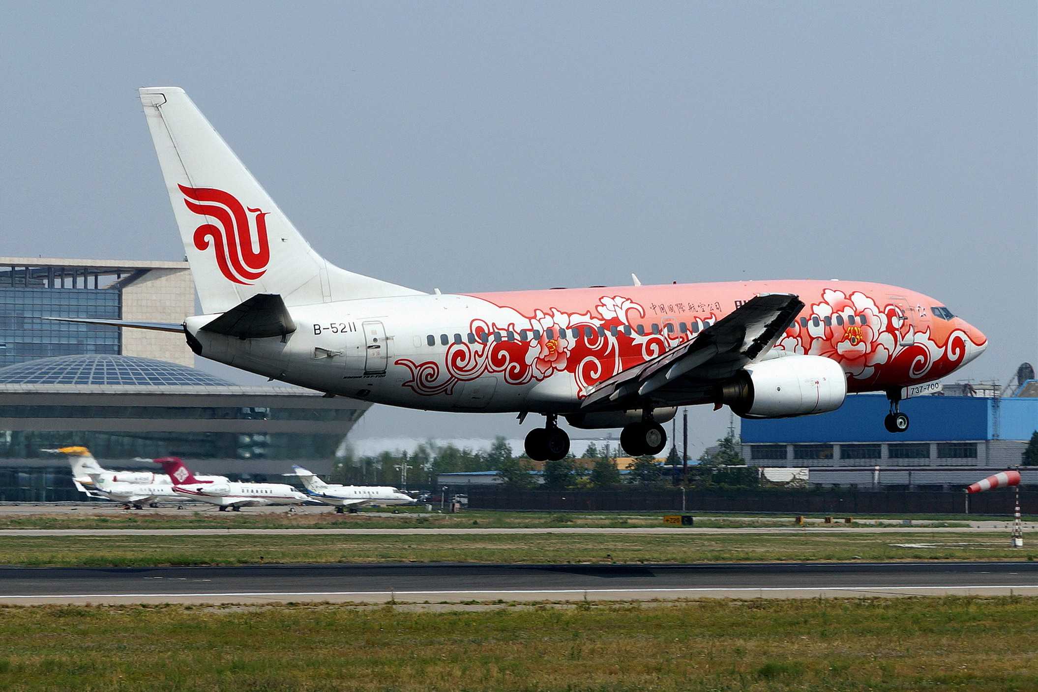 电脑翻出2014年拍的国航牡丹涂装飞机-9729 