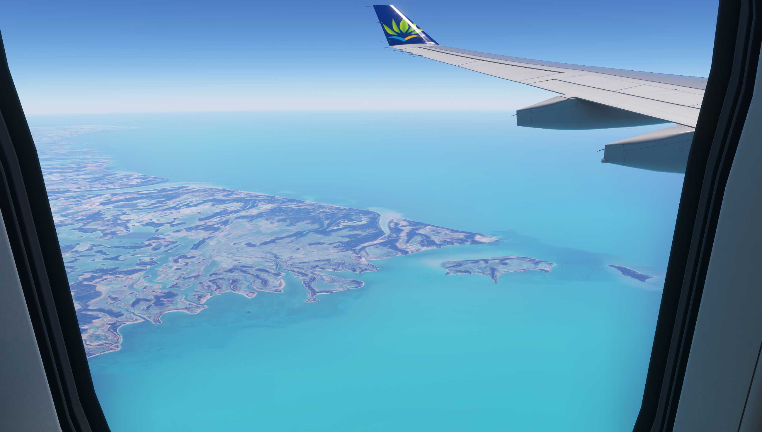 四万英尺鸟瞰中美洲大堡礁群岛-7390 