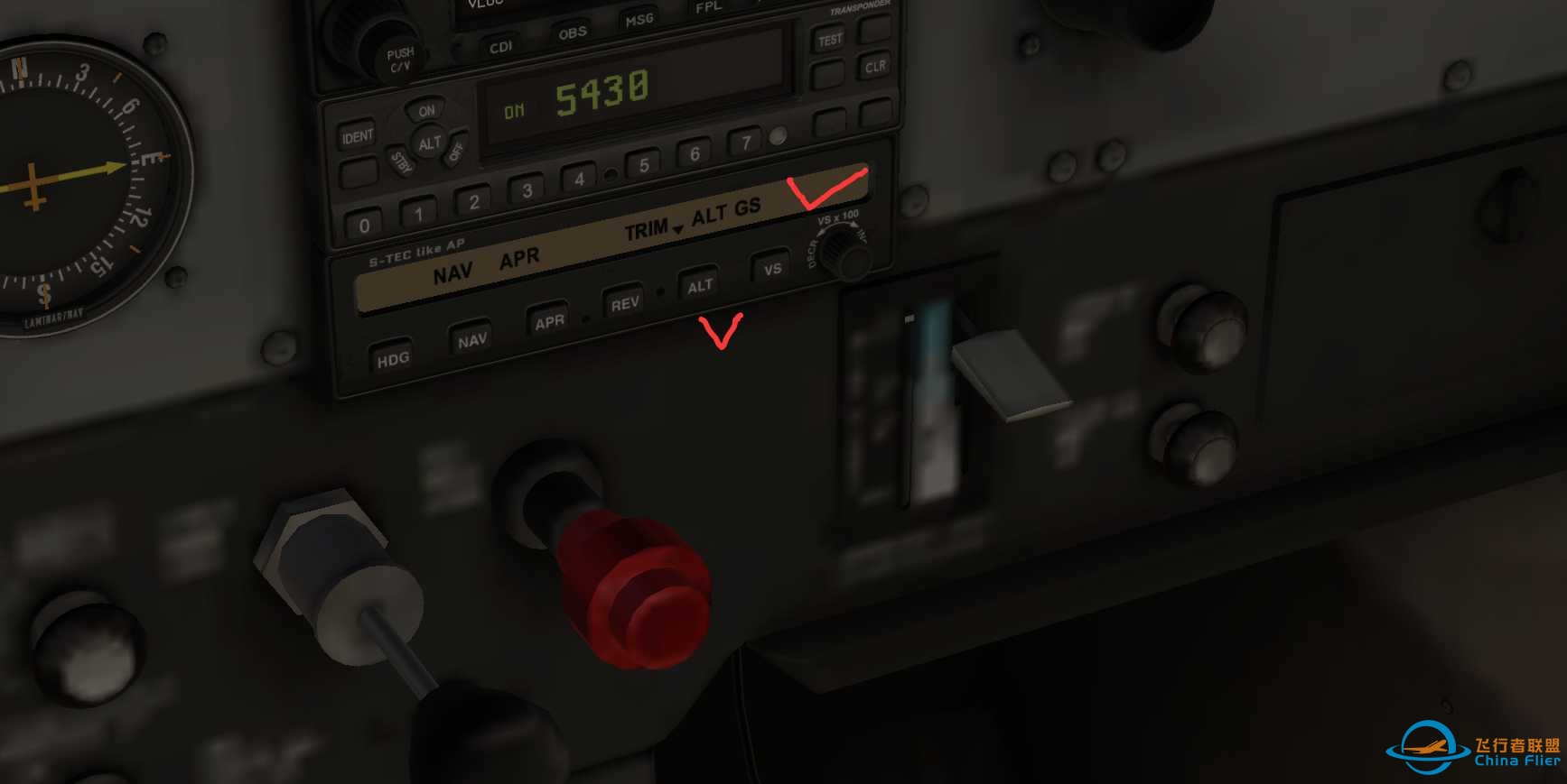 塞斯纳172SP(默认机）用ILS 近进是如何激活GS-3144 