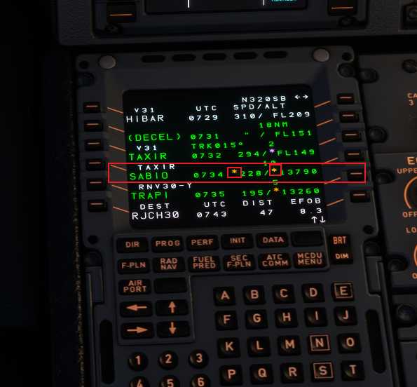 空客320的MCDU黄色-5565 