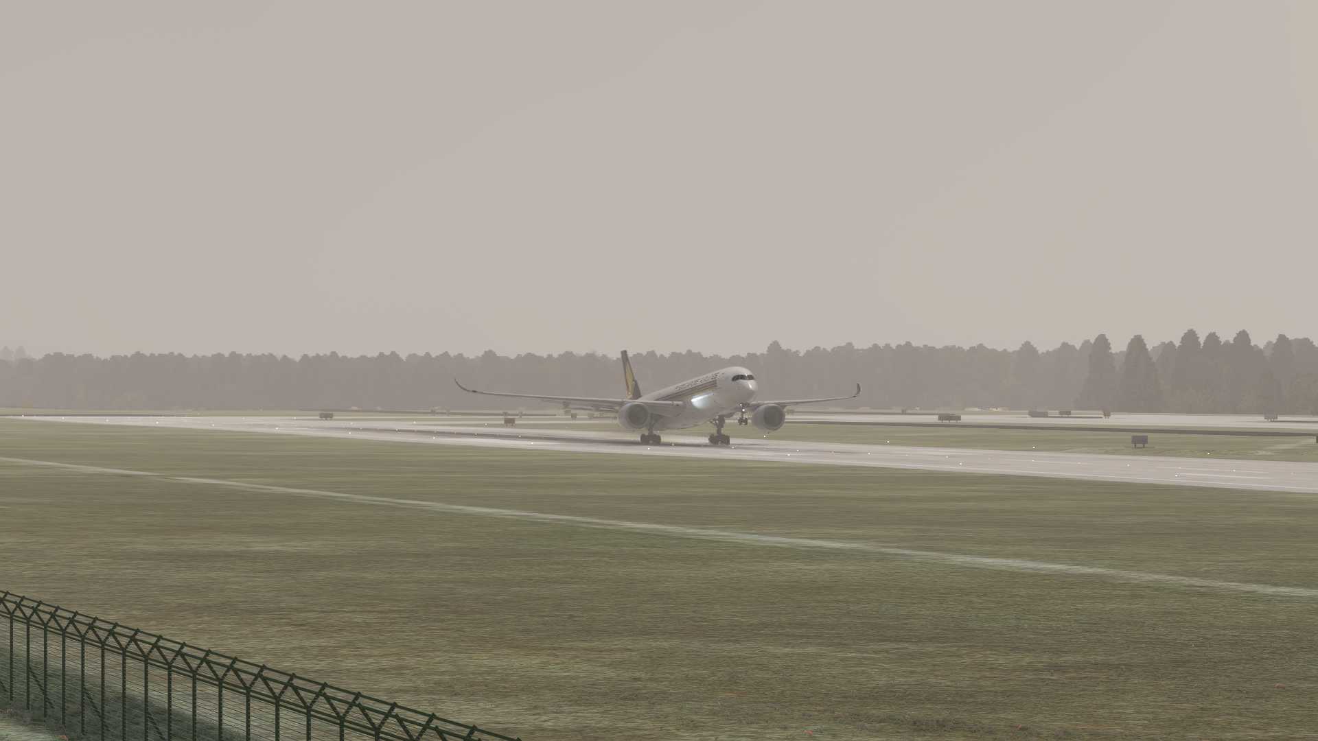 新加坡航空A350-900着陆ZUTF-9910 