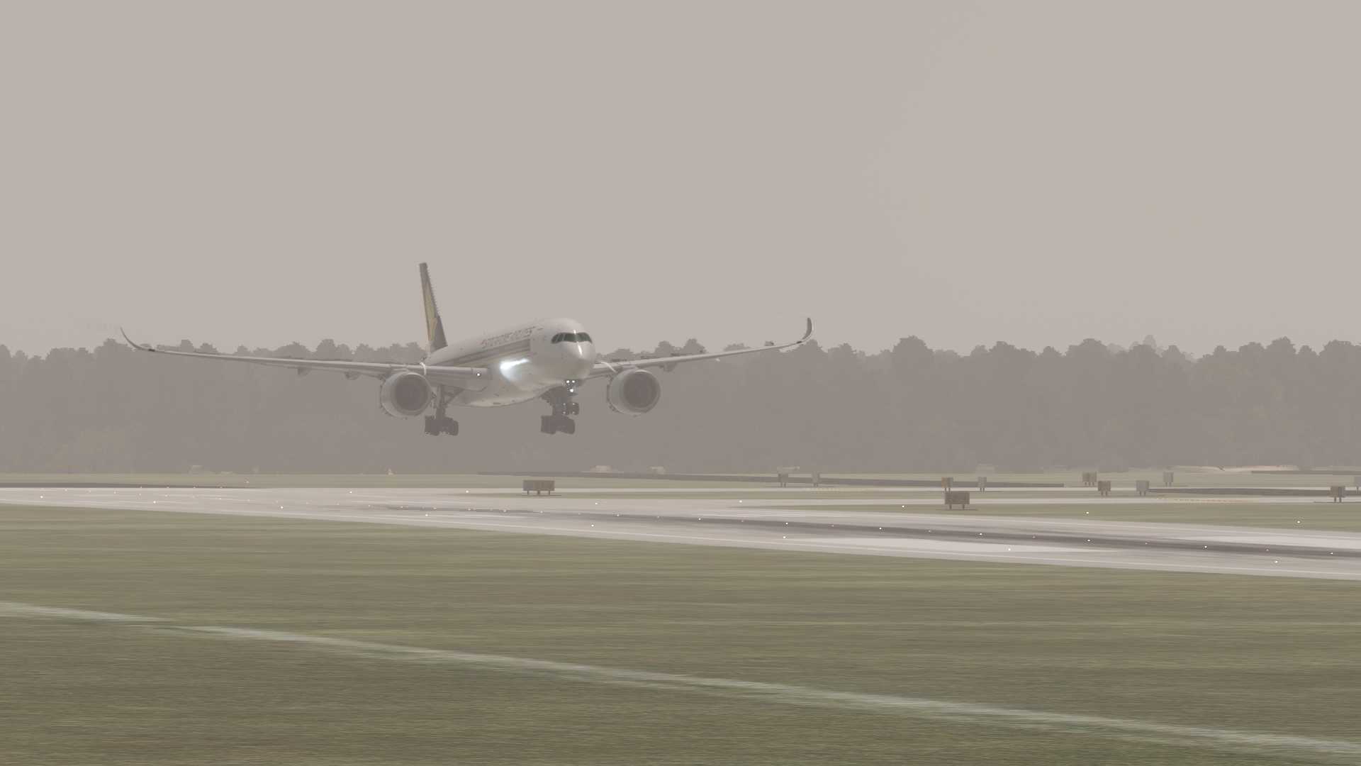 新加坡航空A350-900着陆ZUTF-6113 