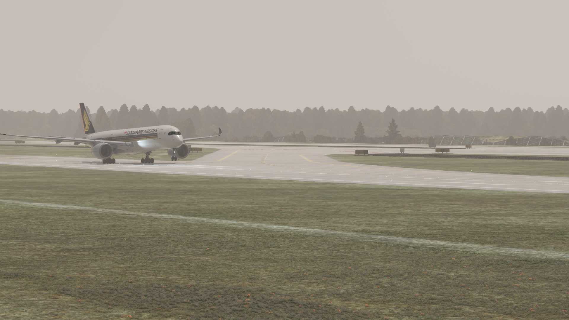 新加坡航空A350-900着陆ZUTF-9977 