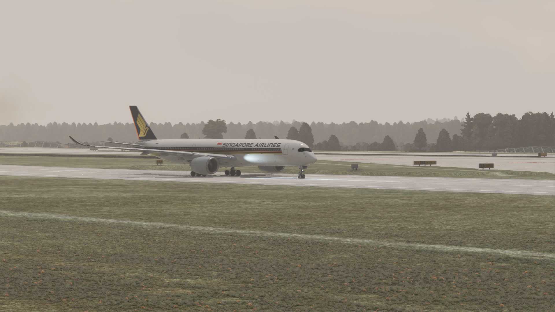 新加坡航空A350-900着陆ZUTF-3598 