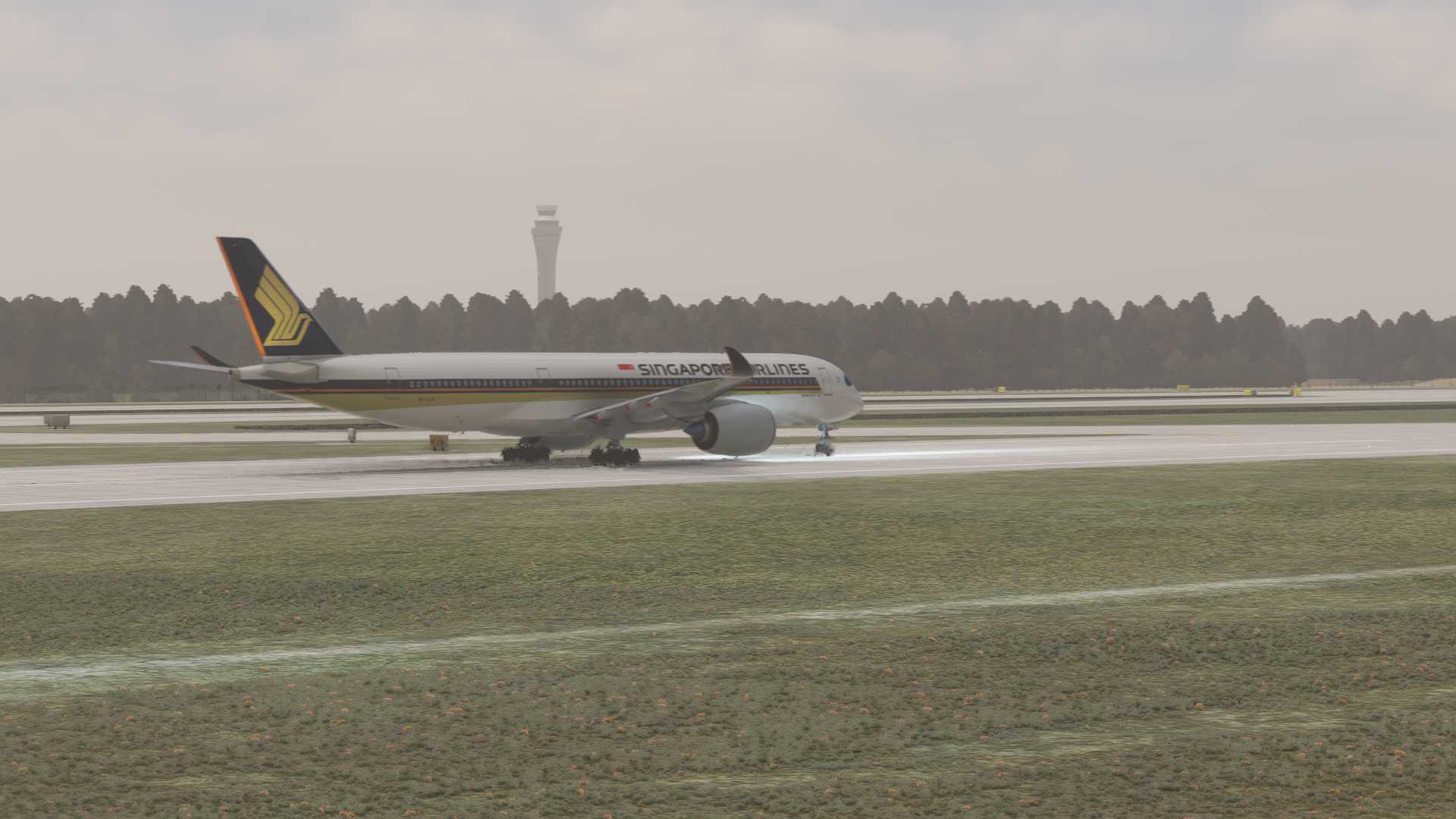 新加坡航空A350-900着陆ZUTF-4947 