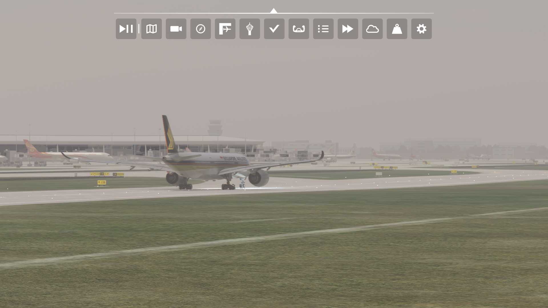 新加坡航空A350-900着陆ZUTF-5212 
