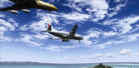 冲绳进场，全日空皮卡丘747 彩绘机 霸气抢道【附视频】