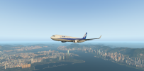 xplane11 全日空飞跃香港上空