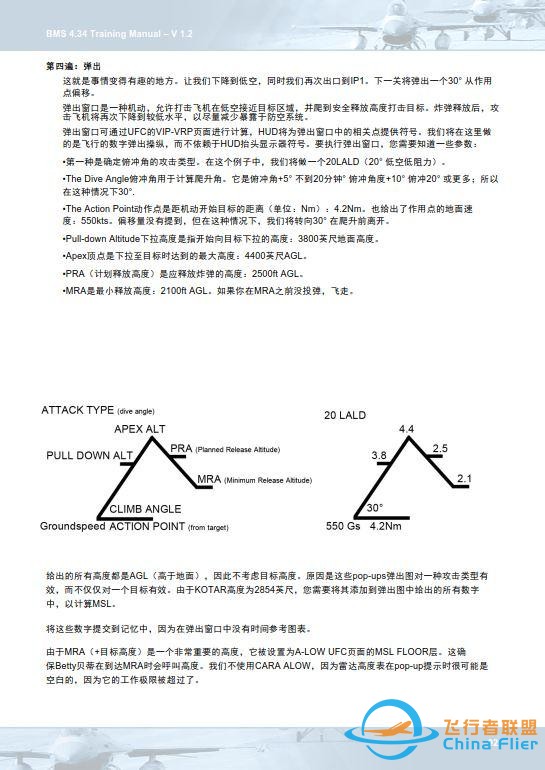 模拟飞行 BMS F-16 中文训练手册 10.3弹出-4890