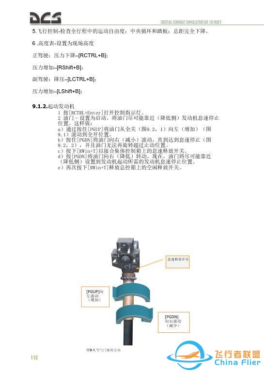 DCS UH 1H Huey休伊直升机 中文飞行手册 9.2启动发动机-8881