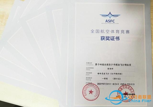 渭滨学子在第十四届全国青少年模拟飞行锦标赛中勇夺一等奖-520